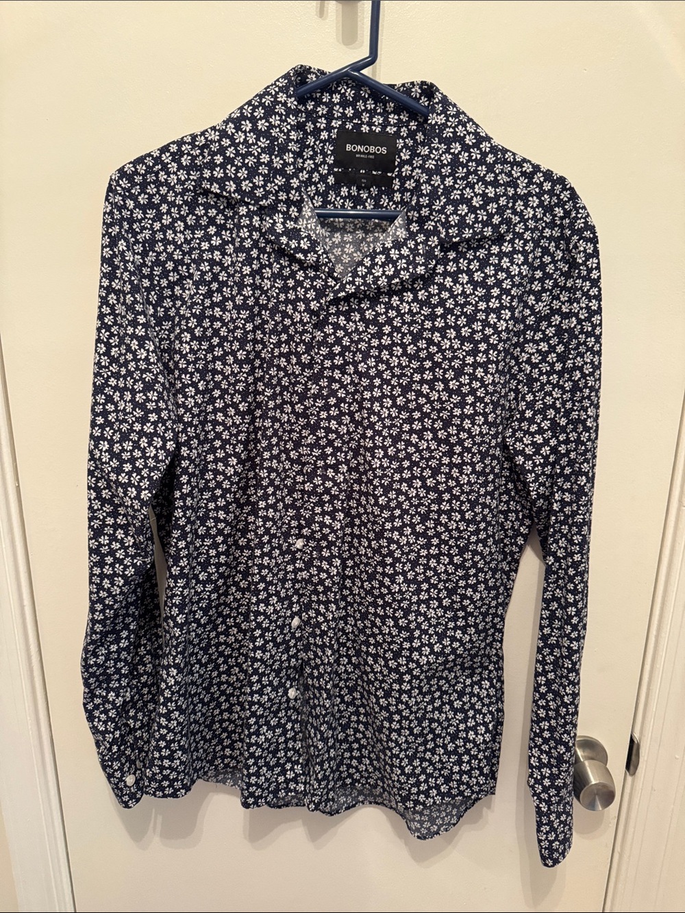 Bonobos Navy and White Micro Floral Shirt